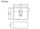 760x450x205mm 1.2mm Stainless Steel Handmade Single Bowl Top/Flush/Undermount Kitchen/Laundry Sink With Overflow - NZHomeware
