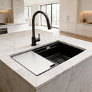 700x410mm Premium Nano Gunmetal Grey Kitchen Sink Anti - Scratch Embossed Texture Single Bowl - NZHomeware