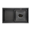 700x410mm Premium Nano Gunmetal Grey Kitchen Sink Anti - Scratch Embossed Texture Single Bowl - NZHomeware