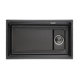 700x410mm Premium Nano Gunmetal Grey Kitchen Sink Anti - Scratch Embossed Texture Single Bowl - NZHomeware