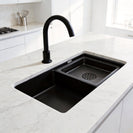 700x410mm Premium Nano Gunmetal Grey Kitchen Sink Anti - Scratch Embossed Texture Single Bowl - NZHomeware