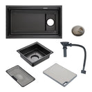 700x410mm Premium Nano Gunmetal Grey Kitchen Sink Anti - Scratch Embossed Texture Single Bowl - NZHomeware