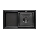 700x410mm Premium Nano Gunmetal Grey Kitchen Sink Anti - Scratch Embossed Texture Single Bowl - NZHomeware