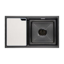 700x410mm Premium Nano Gunmetal Grey Kitchen Sink Anti - Scratch Embossed Texture Single Bowl - NZHomeware