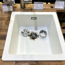 White Granite Quartz Stone Kitchen/Laundry Sink Single Bowl Top/Under Mount 422*422*203mm - NZHomeware