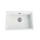 White Granite Composite Kitchen Sink 600x450mm Single Bowl with Overflow, Top/Undermount
