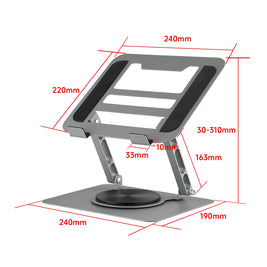 Laptop Stand Folding Lift Cooling Base Desktop Tablet Portable Adjustable Bracket Compatible With All Notebook Sliver - NZHomeware
