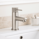 Lattice Edition Solid Brass Brushed Nickel Basin Mixer Tap Bathroom Vanity Tap - NZHomeware
