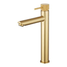Lattice Edition Solid Brass Brushed Yellow Gold Tall Basin Mixer Bathroom Vanity Tap - NZHomeware