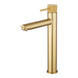 Lattice Edition Solid Brass Brushed Yellow Gold Tall Basin Mixer Bathroom Vanity Tap - NZHomeware