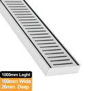 1000mm Lauxes Silver Shower Grate Drain Indoor Outdoor Aluminium Next Generation