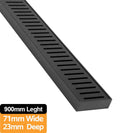 900mm Lauxes Aluminium Midnight Floor Grate Drain Indoor Outdoor