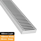 900mm Lauxes Aluminium Wide Floor Grate Drain Customized Length Indoor Outdoor