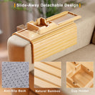 Living Room Lounge 2 In 1 Bamboo Slide - Away Sofa Armrest Tray Cup Phone Holder - NZHomeware
