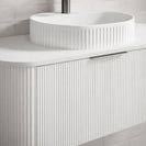 Luma 1200X455X450mm Plywood Matte White Fluted Curve Vanity With Flat Top - NZHomeware