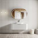 Luma 1200X455X450mm Plywood Matte White Fluted Curve Vanity With Flat Top - NZHomeware
