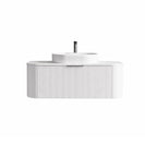 Luma 1200X455X450mm Plywood Matte White Fluted Curve Vanity With Flat Top - NZHomeware