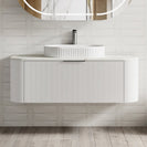 Luma 1200X455X450mm Plywood Matte White Fluted Curve Vanity With Flat Top - NZHomeware