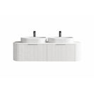 Luma 1500X455X450mm Plywood Matte White Fluted Curve Vanity With Flat Top - NZHomeware