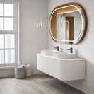Luma 1500X455X450mm Plywood Matte White Fluted Curve Vanity With Flat Top - NZHomeware
