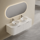 Luma 1500X455X450mm Plywood Matte White Fluted Curve Vanity With Flat Top - NZHomeware