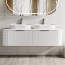 Luma 1500X455X450mm Plywood Matte White Fluted Curve Vanity With Flat Top - NZHomeware