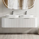 Luma 1500X455X450mm Plywood Matte White Fluted Curve Vanity With Flat Top - NZHomeware