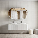 Luma 1500X455X450mm Plywood Matte White Fluted Curve Vanity With Flat Top - NZHomeware
