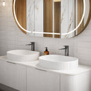 Luma 1500X455X450mm Plywood Matte White Fluted Curve Vanity With Flat Top - NZHomeware