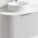 Luma 750X455X450mm Plywood Matte White Fluted Curve Vanity With Flat Top - NZHomeware