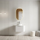 Luma 750X455X450mm Plywood Matte White Fluted Curve Vanity With Flat Top - NZHomeware