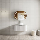 Luma 900X455X450mm Plywood Matte White Fluted Curve Vanity With Flat Top - NZHomeware