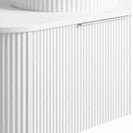 Luma 900X455X450mm Plywood Matte White Fluted Curve Vanity With Flat Top - NZHomeware