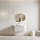 Luma 900X455X450mm Plywood Matte White Fluted Curve Vanity With Flat Top - NZHomeware