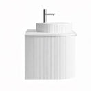 Luma 900X455X450mm Plywood Matte White Fluted Curve Vanity With Flat Top - NZHomeware