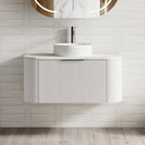 Luma 900X455X450mm Plywood Matte White Fluted Curve Vanity With Flat Top - NZHomeware