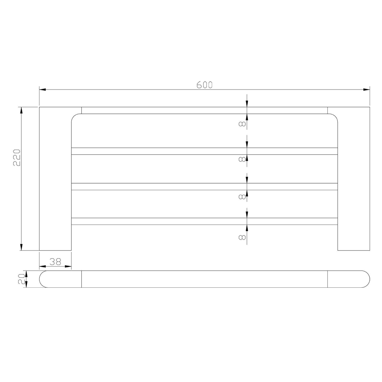 Luxury Chrome Bathroom Towel Shelf Rack | 304 Stainless Steel Wall Mounted Towel Holder NZ size guide 1