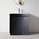 MADRID 600X460X850MM PLYWOOD FLOOR STANDING VANITY - BLACK WITH CERAMIC TOP - NZHomeware