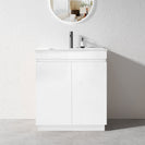 MADRID 600X460X850MM PLYWOOD FLOOR STANDING VANITY - GLOSS WHITE WITH CERAMIC TOP - NZHomeware