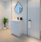 MADRID 600X460X850MM PLYWOOD FLOOR STANDING VANITY - GLOSS WHITE WITH CERAMIC TOP - NZHomeware