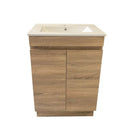 MADRID 600X460X850MM PLYWOOD FLOOR STANDING VANITY - LIGHT OAK WITH CERAMIC TOP - NZHomeware