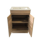 MADRID 600X460X850MM PLYWOOD FLOOR STANDING VANITY - LIGHT OAK WITH CERAMIC TOP - NZHomeware