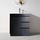MADRID 750X460X850MM PLYWOOD FLOOR STANDING VANITY - BLACK WITH CERAMIC TOP - NZHomeware