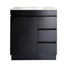 MADRID 750X460X850MM PLYWOOD FLOOR STANDING VANITY - BLACK WITH CERAMIC TOP - NZHomeware