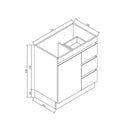 MADRID 750X460X850MM PLYWOOD FLOOR STANDING VANITY - GLOSS WHITE WITH CERAMIC TOP - NZHomeware