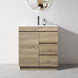 MADRID 750X460X850MM PLYWOOD FLOOR STANDING VANITY - LIGHT OAK WITH CERAMIC TOP - NZHomeware