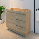 MADRID 750X460X850MM PLYWOOD FLOOR STANDING VANITY - LIGHT OAK WITH CERAMIC TOP - NZHomeware