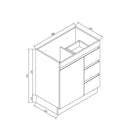 MADRID 900X460X850MM PLYWOOD FLOOR STANDING VANITY - BLACK WITH CERAMIC TOP - NZHomeware