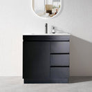 MADRID 900X460X850MM PLYWOOD FLOOR STANDING VANITY - BLACK WITH CERAMIC TOP - NZHomeware