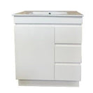 MADRID 900X460X850MM PLYWOOD FLOOR STANDING VANITY - GLOSS WHITE WITH CERAMIC TOP - NZHomeware